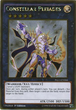 1st Edition, Gold Rare, Light, Premium Gold: Infinite Gold, Warrior, Xyz/Effect Monster Constellar Pleiades [PGL3-EN066] Gold Rare - Trading Card World