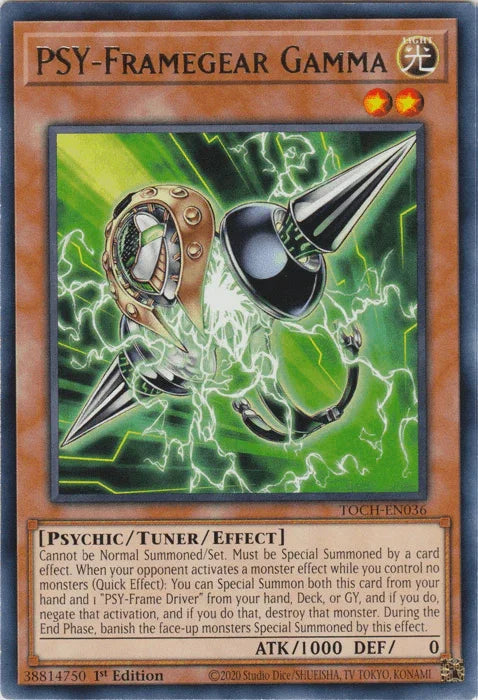 1st Edition, Light, Psychic, Rare, Toon Chaos, Tuner/Effect Monster, Unlimited PSY-Framegear Gamma [TOCH-EN036] Rare - Trading Card World