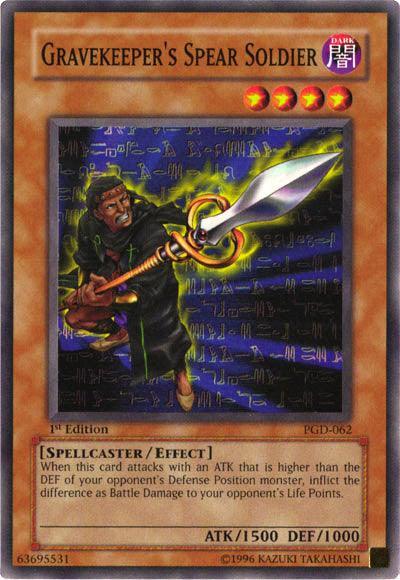 1st Edition, Common, Dark, Effect Monster, Pharaonic Guardian, Spellcaster, Unlimited Gravekeeper's Spear Soldier [PGD-062] Common - Trading Card World