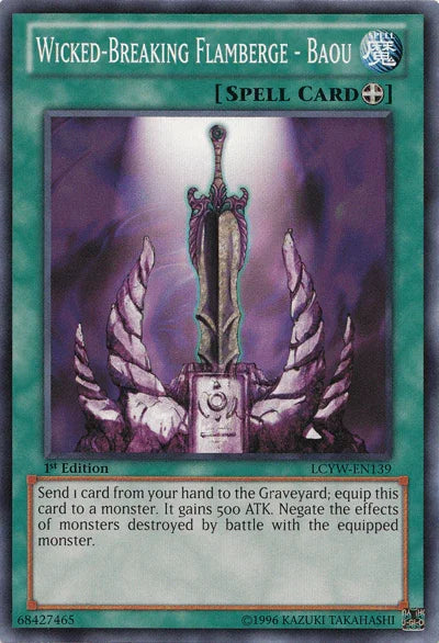 1st Edition, Common, Equip Spell, Legendary Collection 3: Yugi's World, Spell, Unlimited Wicked-Breaking Flamberge - Baou [LCYW-EN139] Common - Trading Card World