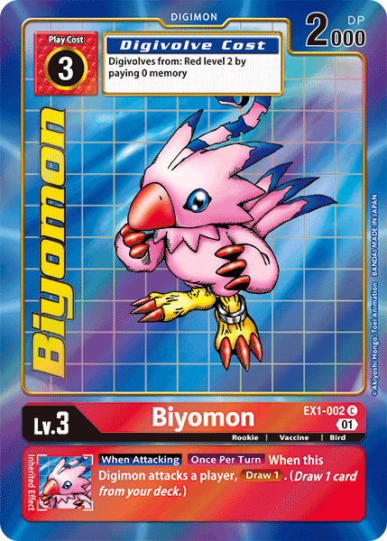 Bird, Classic Collection, Common, Digimon, EX1-002, Red, Rookie, Vaccine Biyomon [EX1-002] (Alternate Art) [Classic Collection] - Trading Card World