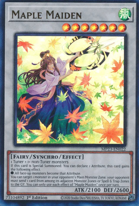 1st Edition, Dueling Heroes Collectors Tin - Mega Pack (25th Anniversary Edition), Fairy, Synchro/Effect Monster, Ultra Rare, Wind Maple Maiden [MP23-EN022] Ultra Rare - Trading Card World