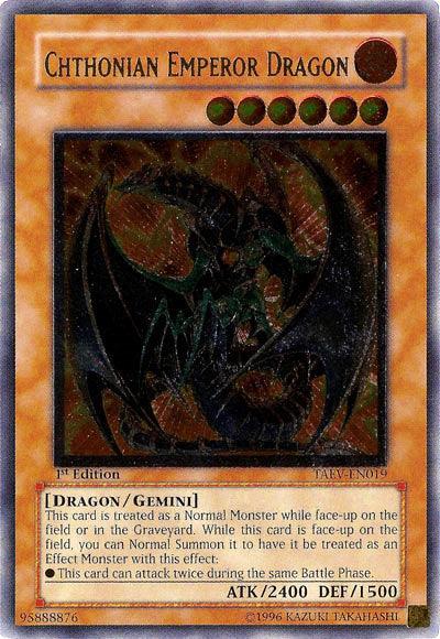1st Edition, Dragon, Fire, Gemini Monster, Tactical Evolution, Ultimate Rare, Unlimited Chthonian Emperor Dragon [TAEV-EN019] Ultimate Rare - Trading Card World