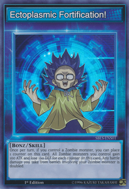1st Edition, Bonz, Skill, Speed Duel: Arena of Lost Souls, Super Rare Ectoplasmic Fortification! [SBLS-ENS01] Super Rare - Trading Card World
