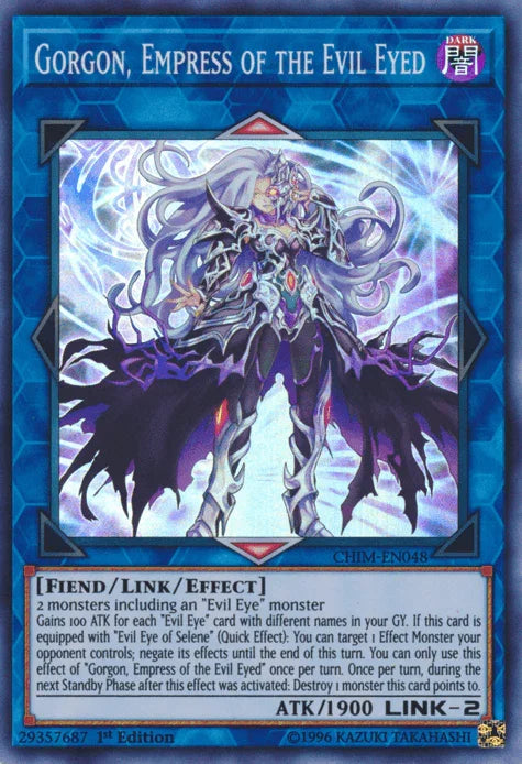 1st Edition, Chaos Impact, Dark, Fiend, Link/Effect Monster, Super Rare, Unlimited Gorgon, Empress of the Evil Eyed [CHIM-EN048] Super Rare - Trading Card World