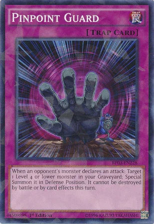 1st Edition, Battle Pack 3: Monster League, Normal Trap, Shatterfoil Rare, Trap Pinpoint Guard [BP03-EN228] Shatterfoil Rare - Trading Card World
