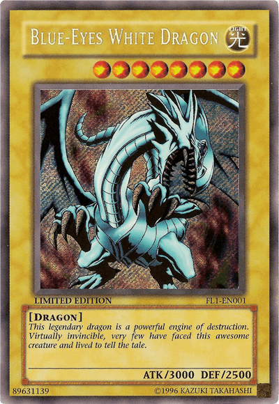 Dragon, Forbidden Legacy, Light, Limited, Normal Monster, Secret Rare Blue-Eyes White Dragon [FL1-EN001] Secret Rare - Trading Card World