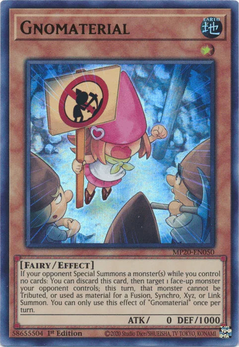 1st Edition, 2020 Tin of Lost Memories, Earth, Effect Monster, Fairy, Ultra Rare Gnomaterial [MP20-EN050] Ultra Rare - Trading Card World