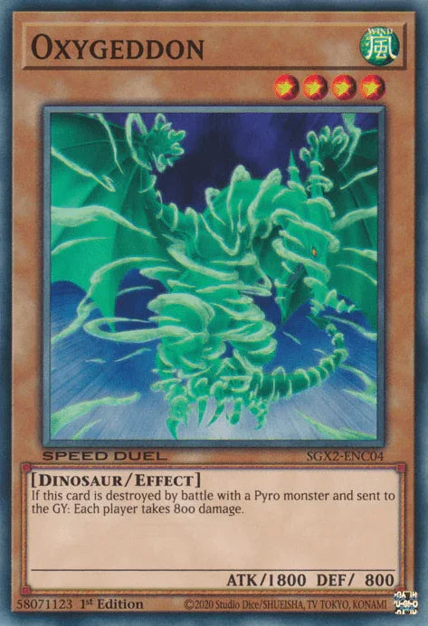 1st Edition, Common, Dinosaur, Effect Monster, Speed Duel GX: Midterm Paradox, Wind Oxygeddon [SGX2-ENC04] Common - Trading Card World