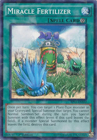 1st Edition, Battle Pack 3: Monster League, Continuous Spell, Shatterfoil Rare, Spell Miracle Fertilizer [BP03-EN162] Shatterfoil Rare - Trading Card World