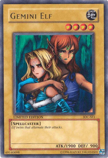 Earth, Invasion of Chaos, Limited, Normal Monster, Spellcaster, Ultra Rare Gemini Elf [IOC-SE1] Ultra Rare - Trading Card World