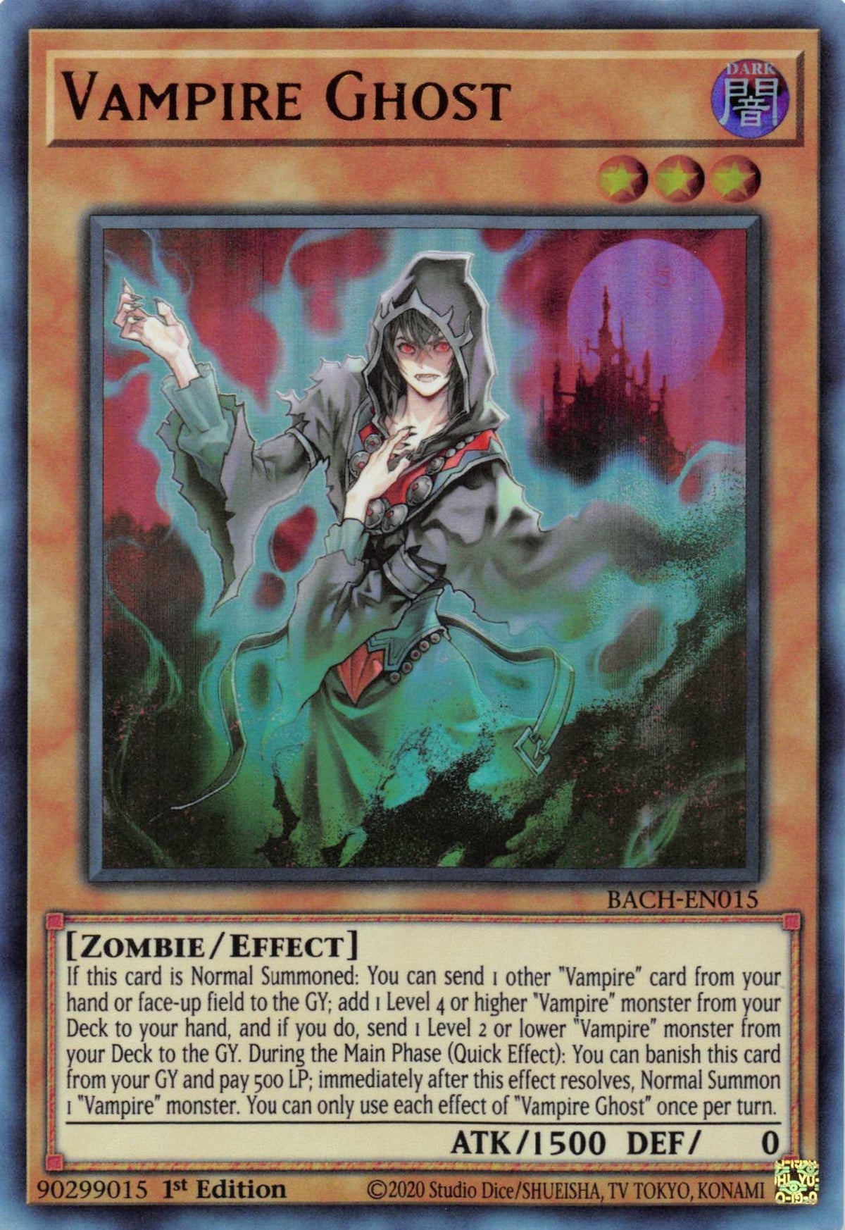 1st Edition, Battle of Chaos, Dark, Effect Monster, Ultra Rare, Zombie Vampire Ghost [BACH-EN015] Ultra Rare - Trading Card World