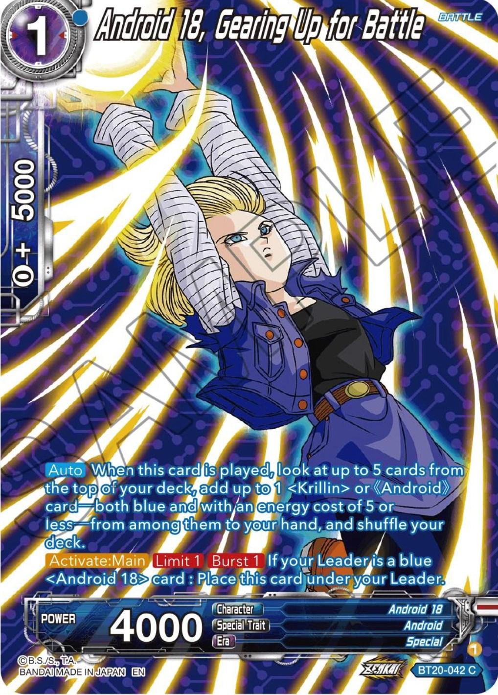 Android, Android 18, Battle, Blue, BT20-042, Common, Parallel Foil, Power Absorbed, Special Android 18, Gearing Up for Battle (Silver Foil) (BT20-042) [Power Absorbed] - Trading Card World