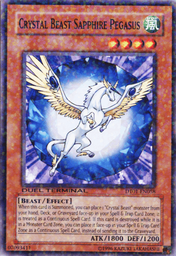 Beast, Common, Duel Terminal 1, Effect Monster, Limited, Wind Crystal Beast Sapphire Pegasus [DT01-EN058] Common - Trading Card World