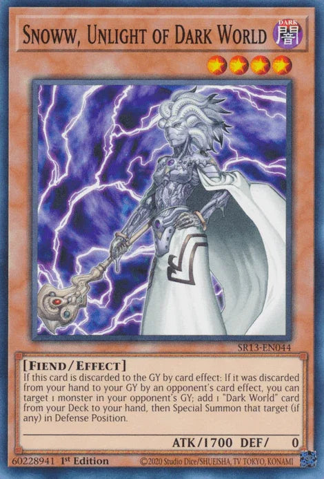 1st Edition, Common, Dark, Effect Monster, Fiend, Structure Deck: Dark World Snoww, Unlight of Dark World [SR13-EN044] Common - Trading Card World