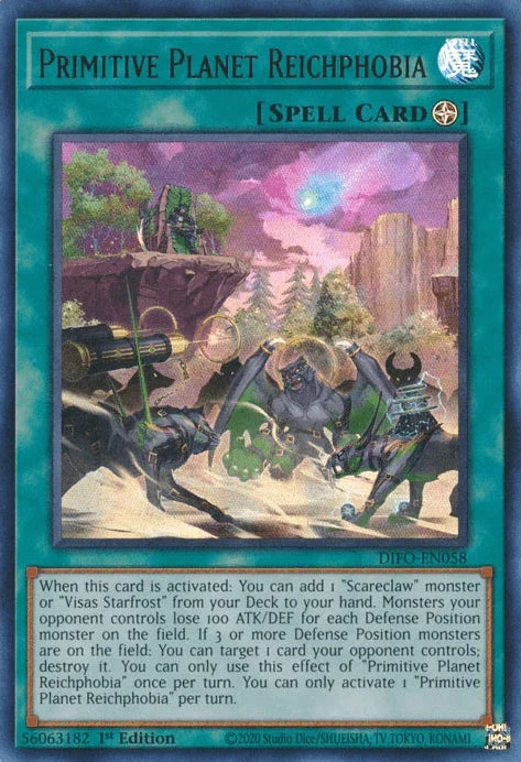 1st Edition, Dimension Force, Field Spell, Spell, Ultra Rare Primitive Planet Reichphobia [DIFO-EN058] Ultra Rare - Trading Card World
