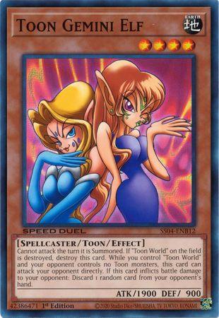 1st Edition, Common, Earth, Speed Duel: Match of the Millennium, Spellcaster, Toon/Effect Monster Toon Gemini Elf [SS04-ENB12] Common - Trading Card World