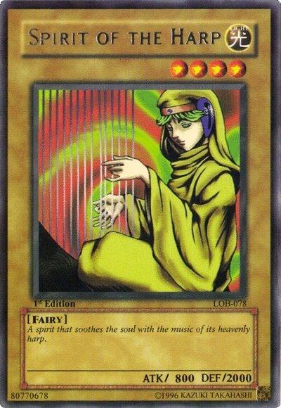 1st Edition, Fairy, Light, Normal Monster, Rare, The Legend of Blue Eyes White Dragon, Unlimited Spirit of the Harp [LOB-078] Rare - Trading Card World