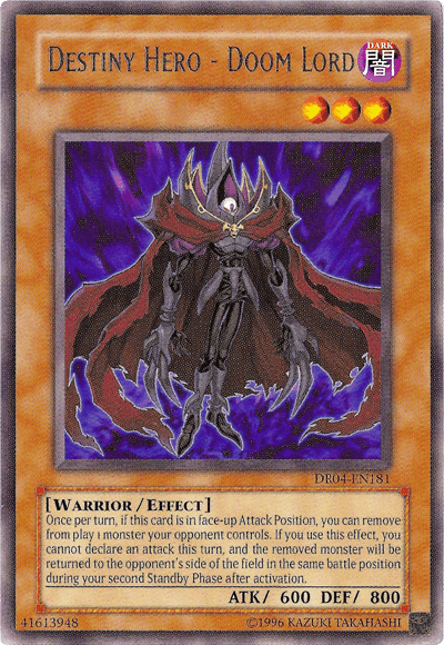 Dark, Dark Revelation Volume 4, Effect Monster, Rare, Unlimited, Warrior Destiny Hero - Doom Lord [DR04-EN181] Rare - Trading Card World