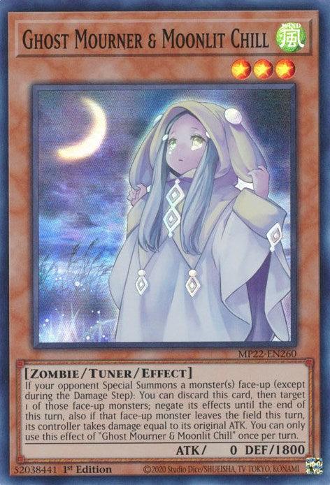 1st Edition, 2022 Tin of the Pharaoh's Gods, Super Rare, Tuner/Effect Monster, Wind, Zombie Ghost Mourner & Moonlit Chill [MP22-EN260] Super Rare - Trading Card World