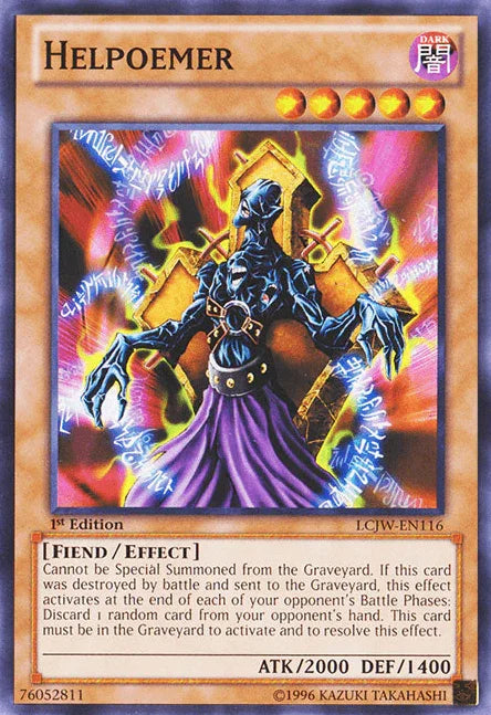 1st Edition, Common, Dark, Effect Monster, Fiend, Legendary Collection 4: Joey's World Helpoemer [LCJW-EN116] Common - Trading Card World