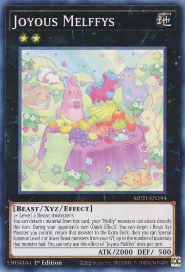 1st Edition, 2021 Tin of Ancient Battles, Beast, Common, Earth, Xyz/Effect Monster Joyous Melffys [MP21-EN194] Common - Trading Card World