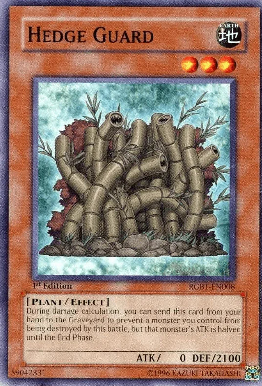 1st Edition, Common, Earth, Effect Monster, Plant, Raging Battle, Unlimited Hedge Guard [RGBT-EN008] Common - Trading Card World