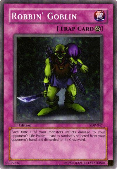 1st Edition, Common, Continuous Trap, Starter Deck: Pegasus, Trap, Unlimited Robbin' Goblin [SDP-047] Common - Trading Card World