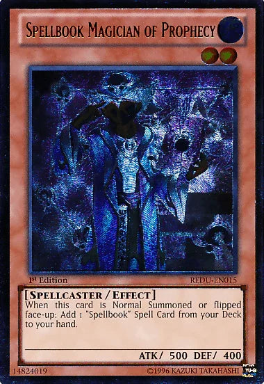 1st Edition, Effect Monster, Return of the Duelist, Spellcaster, Ultimate Rare, Unlimited, Water Spellbook Magician of Prophecy [REDU-EN015] Ultimate Rare - Trading Card World