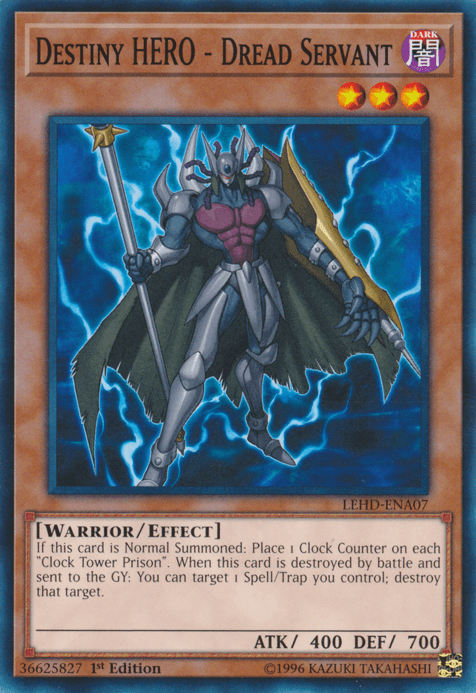 1st Edition, Common, Dark, Effect Monster, Legendary Hero Decks, Warrior Destiny Hero - Dread Servant [LEHD-ENA07] Common - Trading Card World