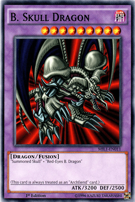 1st Edition, Common, Dark, Dragon, Fusion Monster, Millennium Pack B. Skull Dragon [MIL1-EN011] Common - Trading Card World