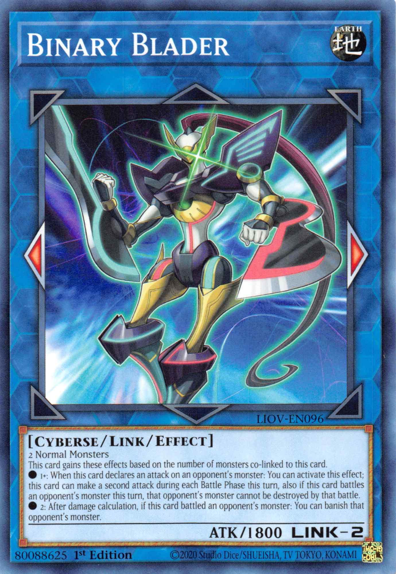 1st Edition, Common, Cyberse, Earth, Lightning Overdrive, Link/Effect Monster Binary Blader [LIOV-EN096] Common - Trading Card World