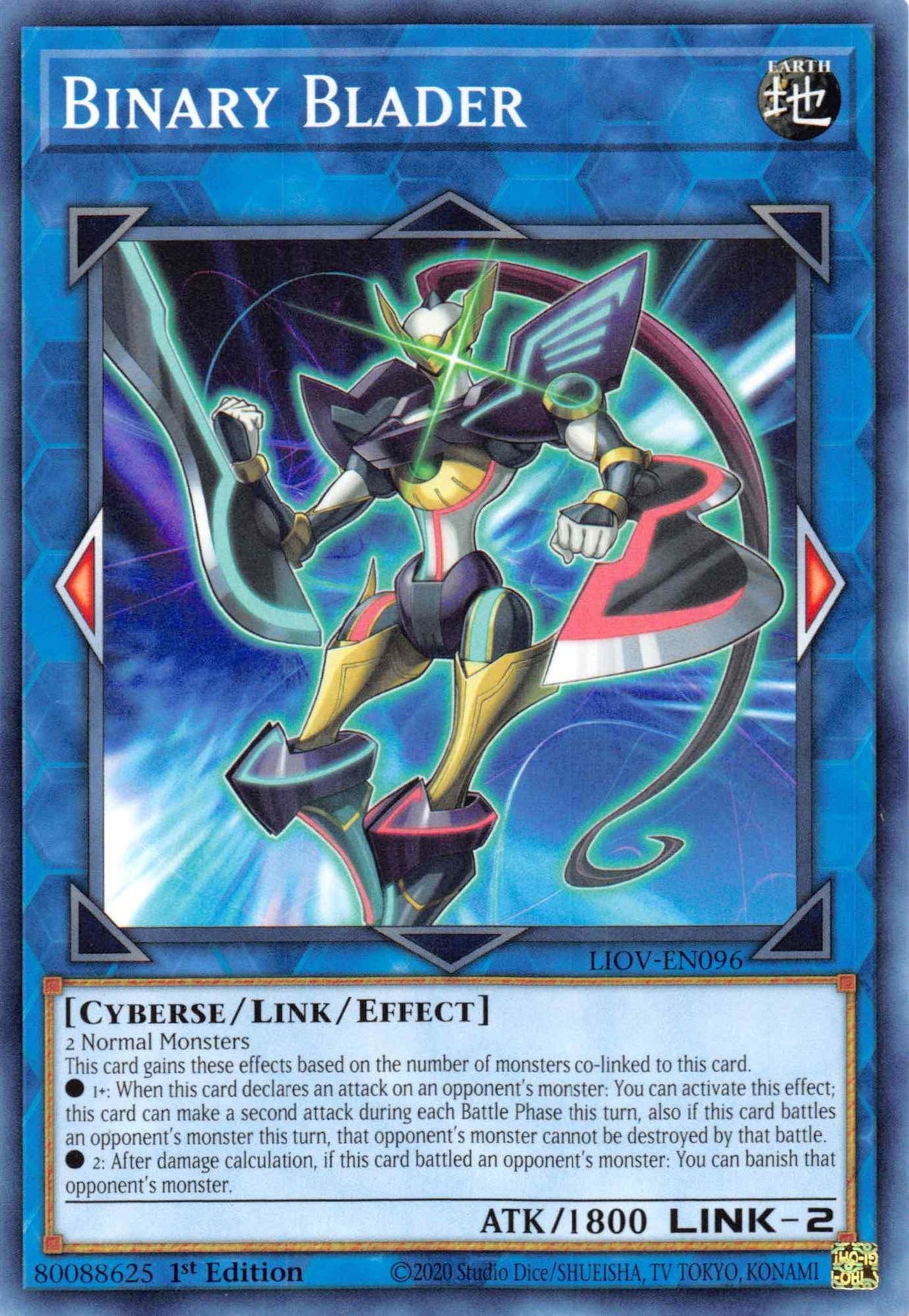 1st Edition, Common, Cyberse, Earth, Lightning Overdrive, Link/Effect Monster Binary Blader [LIOV-EN096] Common - Trading Card World