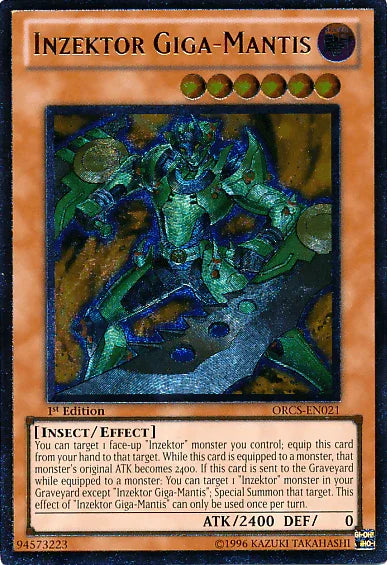 1st Edition, Dark, Effect Monster, Insect, Order of Chaos, Ultimate Rare, Unlimited Inzektor Giga-Mantis [ORCS-EN021] Ultimate Rare - Trading Card World