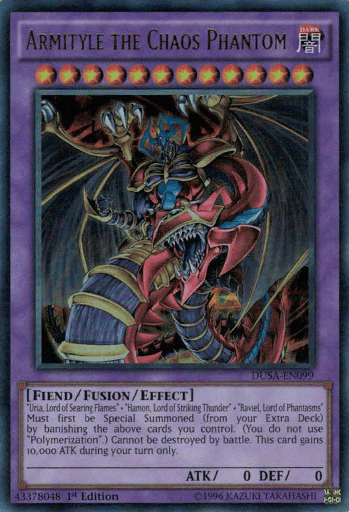 1st Edition, Dark, Duelist Saga, Fiend, Fusion/Effect Monster, Ultra Rare Armityle the Chaos Phantom [DUSA-EN099] Ultra Rare - Trading Card World