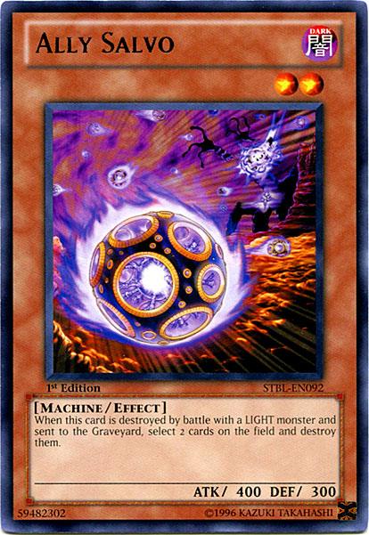 1st Edition, Dark, Effect Monster, Machine, Rare, Starstrike Blast, Unlimited Ally Salvo [STBL-EN092] Rare - Trading Card World