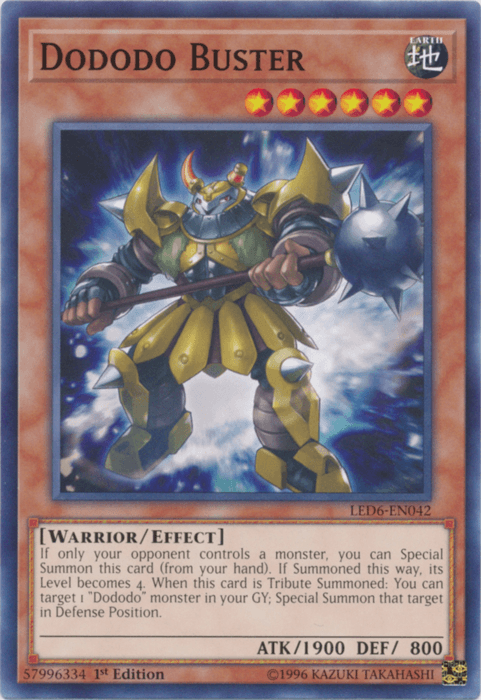 1st Edition, Common, Earth, Effect Monster, Legendary Duelists: Magical Hero, Unlimited, Warrior Dododo Buster [LED6-EN042] Common - Trading Card World