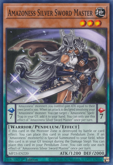 1st Edition, Common, Dueling Heroes Collectors Tin - Mega Pack (25th Anniversary Edition), Earth, Pendulum/Effect Monster, Warrior Amazoness Silver Sword Master [MP23-EN220] Common - Trading Card World