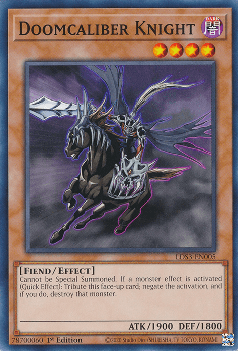 1st Edition, Common, Dark, Effect Monster, Fiend, Legendary Duelists: Season 3 Doomcaliber Knight [LDS3-EN005] Common - Trading Card World