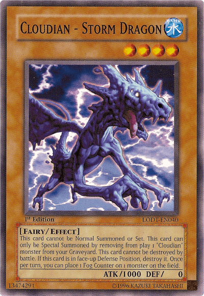 1st Edition, Common, Effect Monster, Fairy, Light of Destruction, Unlimited, Water Cloudian - Storm Dragon [LODT-EN040] Common - Trading Card World