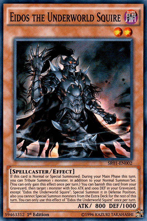 1st Edition, Dark, Effect Monster, Spellcaster, Structure Deck: Emperor of Darkness, Super Rare, Unlimited Eidos the Underworld Squire [SR01-EN002] Super Rare - Trading Card World