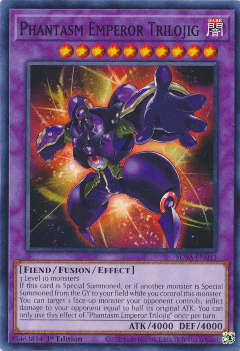 1st Edition, Common, Dark, Fiend, Fusion/Effect Monster, Structure Deck: Sacred Beasts Phantasm Emperor Trilojig [SDSA-EN041] Common - Trading Card World