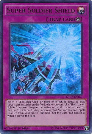 1st Edition, 2016 Mega-Tins Mega Pack, Counter Trap, Trap, Ultra Rare, Unlimited Super Soldier Shield [MP16-EN157] Ultra Rare - Trading Card World