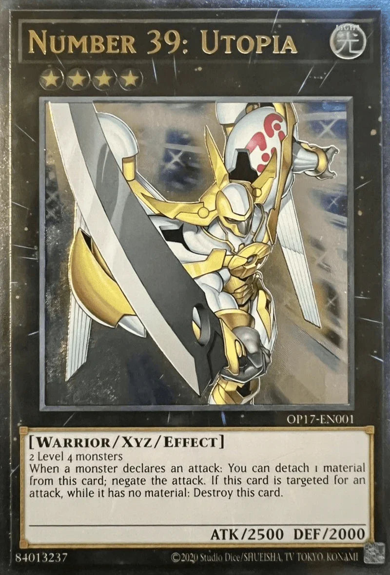 Light, OTS Tournament Pack 17, Ultimate Rare, Unlimited, Warrior, Xyz/Effect Monster Number 39: Utopia [OP17-EN001] Ultimate Rare - Trading Card World