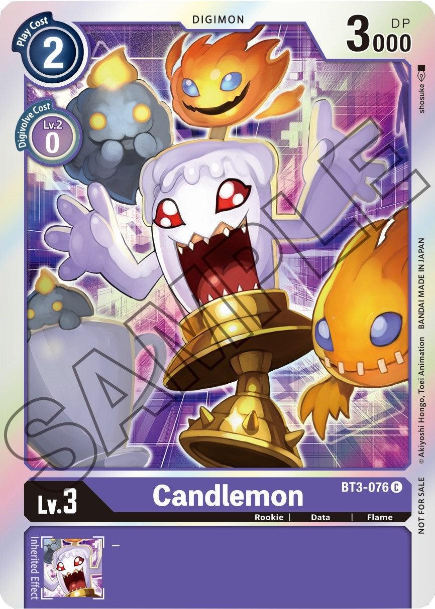 BT3-076, Data, Digimon, Flame, Promo, Purple, Release Special Booster Promos, Rookie Candlemon [BT3-076] (Event Pack 1) [Release Special Booster Promos] - Trading Card World