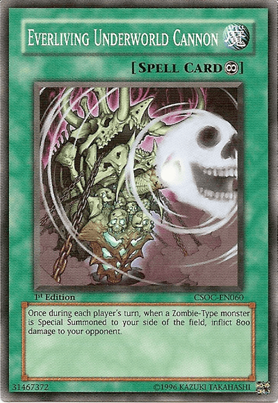 1st Edition, Common, Continuous Spell, Crossroads of Chaos, Spell, Unlimited Everliving Underworld Cannon [CSOC-EN060] Common - Trading Card World