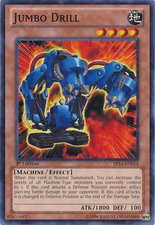 1st Edition, Earth, Effect Monster, Machine, Star Pack 2014, Starfoil Rare Jumbo Drill [SP14-EN014] Starfoil Rare - Trading Card World