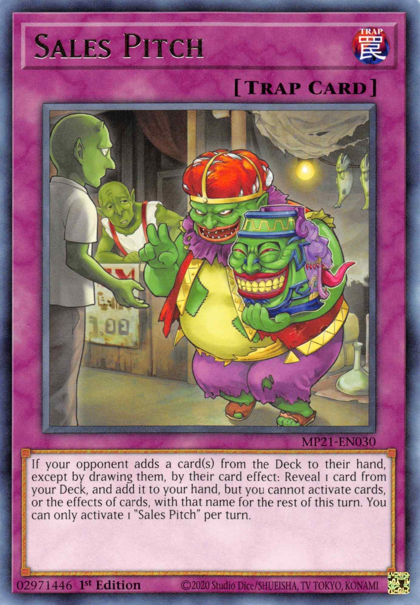 1st Edition, 2021 Tin of Ancient Battles, Normal Trap, Rare, Trap Sales Pitch [MP21-EN030] Rare - Trading Card World