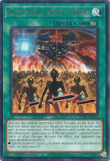 1st Edition, Continuous Spell, Maze of Memories, Rare, Spell Battle Royal Mode - Joining [MAZE-EN026] Rare - Trading Card World