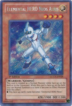 1st Edition, Gemini Monster, Legendary Collection 2, Light, Secret Rare, Unlimited, Warrior Elemental HERO Neos Alius [LCGX-EN028] Secret Rare - Trading Card World
